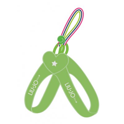 LIU JO Postroj z eco kůže s pruhovaným poutkem pro psy do 11-15 kg leská zelená světlá vel. 3,5