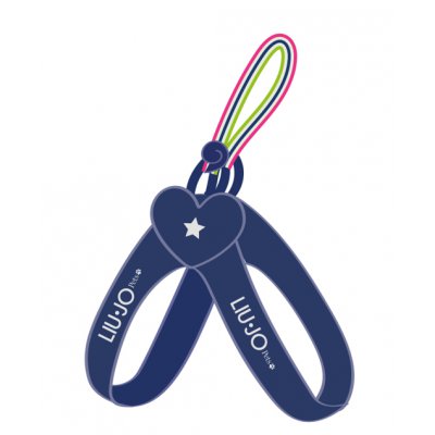 LIU JO Postroj z eco kůže s pruhovaným poutkem pro psy do 7-9 kg tmavě modrá  vel. 2,5