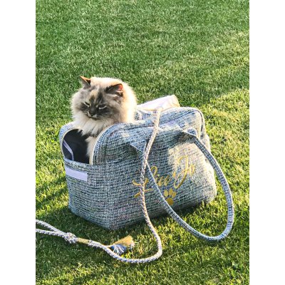 LIU JO Luxusní přepravní taška pro pejska/kočku  2-6 kg s 3D výšivkou  Liu Jo avio vel. U