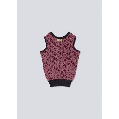 LIU JO Úpletový svetřík pro psy s monogramem LJ jahodová vel. S/M