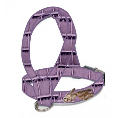LIU JO Postroj z umělé krokodýlí  kůže obvod hrudi 36-43cm hmot. 3,5-6,5 kg lila vel. 2