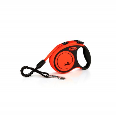 FLEXI Vodítko samonavíjecí XTREME 3m do hmotnosti 15 kg černá/oranžová vel. XS