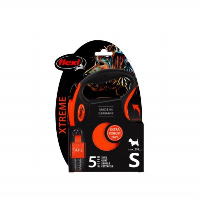 FLEXI Vodítko samonavíjecí XTREME 5m do hmotnosti 20 kg černá/oranžová vel. S - Xtreme_S_tape_5m_RGB-300.jpg