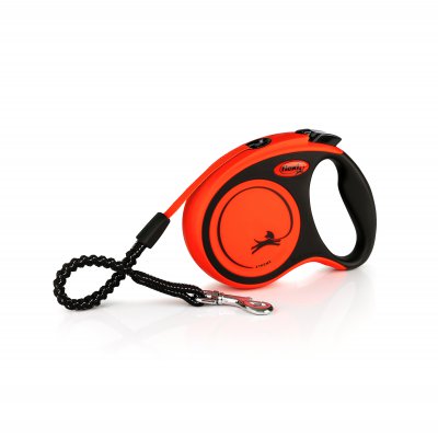 FLEXI Vodítko samonavíjecí XTREME 5m do hmotnosti 20 kg černá/oranžová vel. S