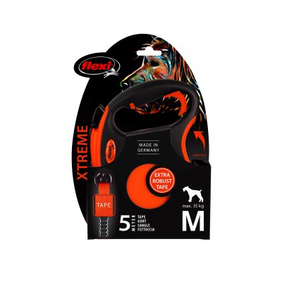 FLEXI Vodítko samonavíjecí XTREME 5m do hmotnosti 35 kg černá/oranžová vel. M - Xtreme_M_tape_5m_RGB-300.jpg