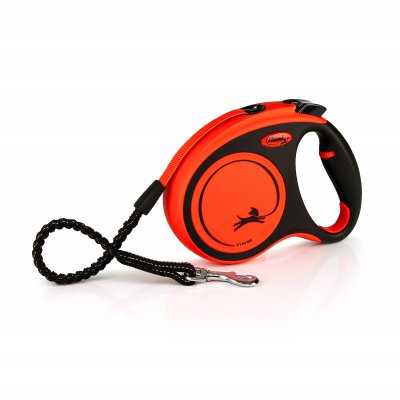 FLEXI Vodítko samonavíjecí XTREME 5m do hmotnosti 35 kg černá/oranžová vel. M