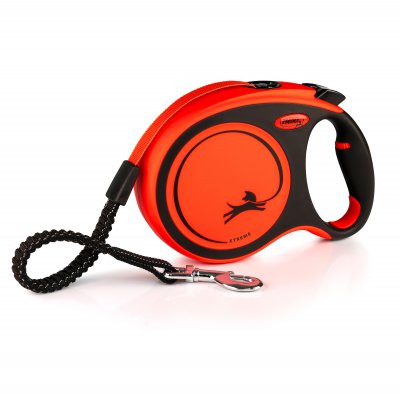 FLEXI Vodítko samonavíjecí XTREME 8m do hmotnosti 55 kg černá/oranžová vel. L
