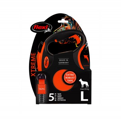 FLEXI Vodítko samonavíjecí XTREME 5m do hmotnosti 65 kg černá/oranžová vel. L - Xtreme_L_tape_5m_RGB-300.jpg