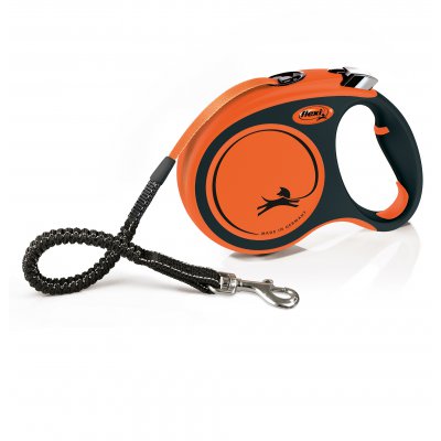FLEXI Vodítko samonavíjecí XTREME 5m do hmotnosti 65 kg černá/oranžová vel. L